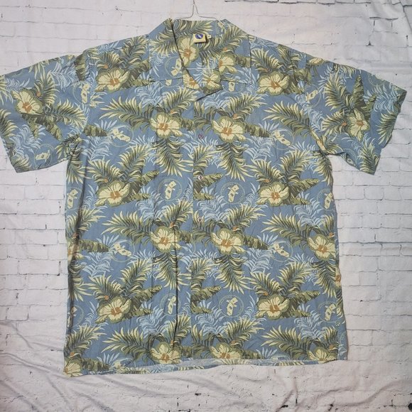 vintage CSEA California State Retirees Hawaiian Shirt 3XL XXXL Blue - Picture 1 of 2